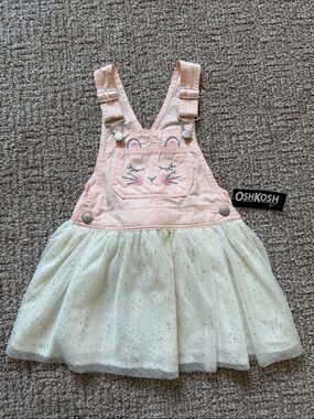OshKosh Pink Bunny Overall Tulle Dress